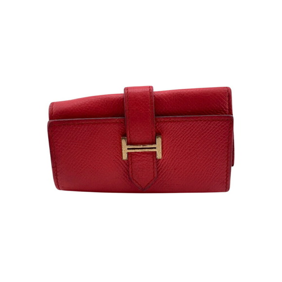 HERMES Hermes 4-key case, tri-fold, Bearn, red, unisex Z0012981 - Picture 1 of 12